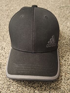 adidas Black Baseball Cap with Gray Trim